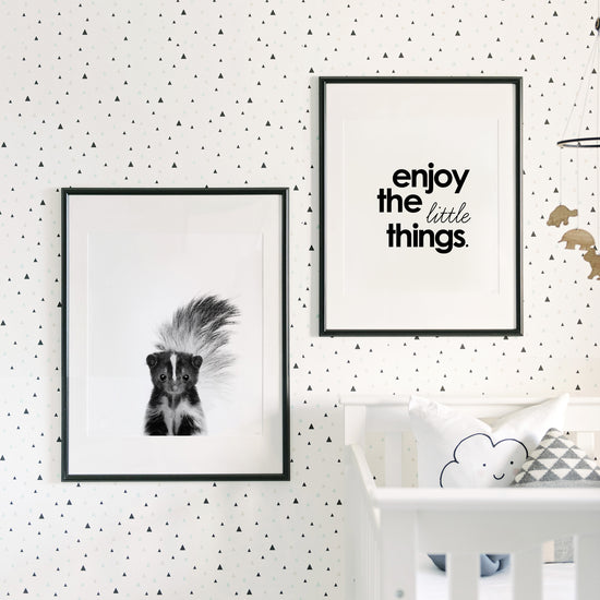 Black and White Skunk Wall Art for nursery