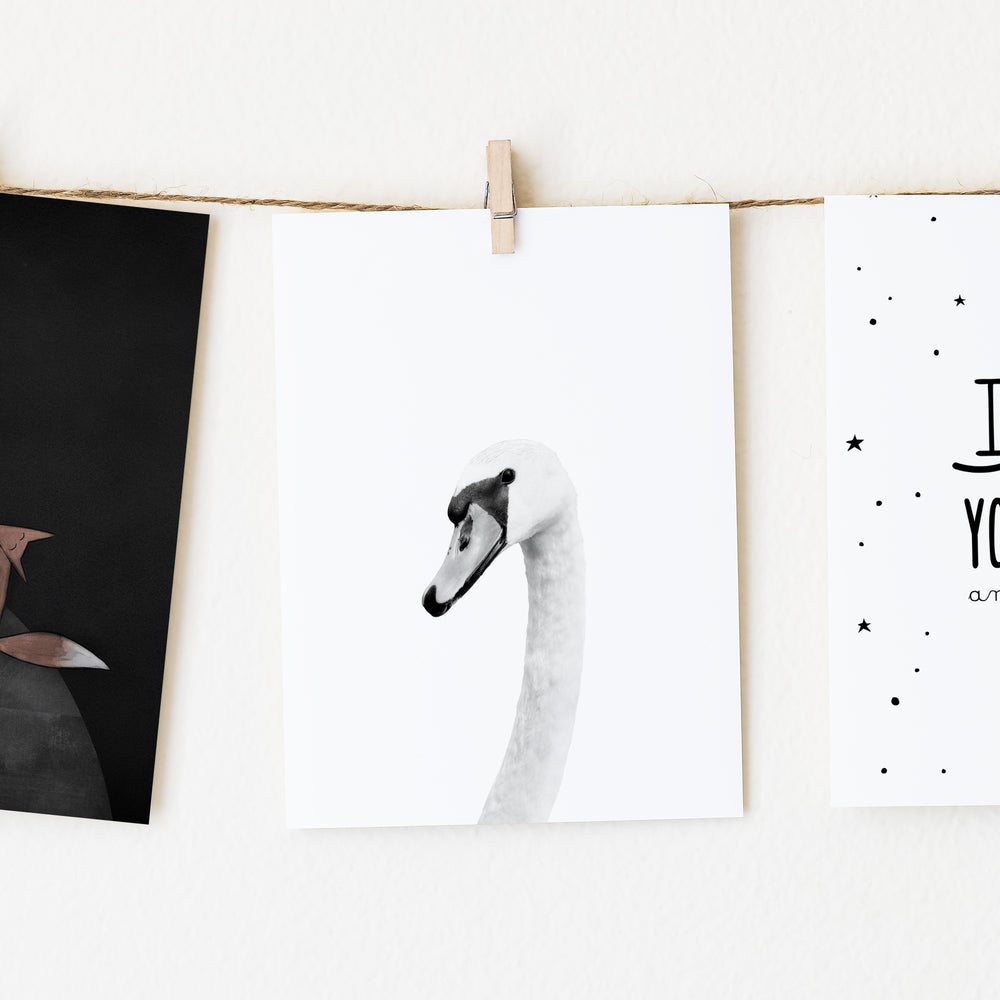 
                      
                        Black and White Swan Wall Art for nursery 
                      
                    