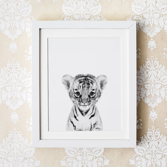 Black and White Tiger Wall Art for nursery 
