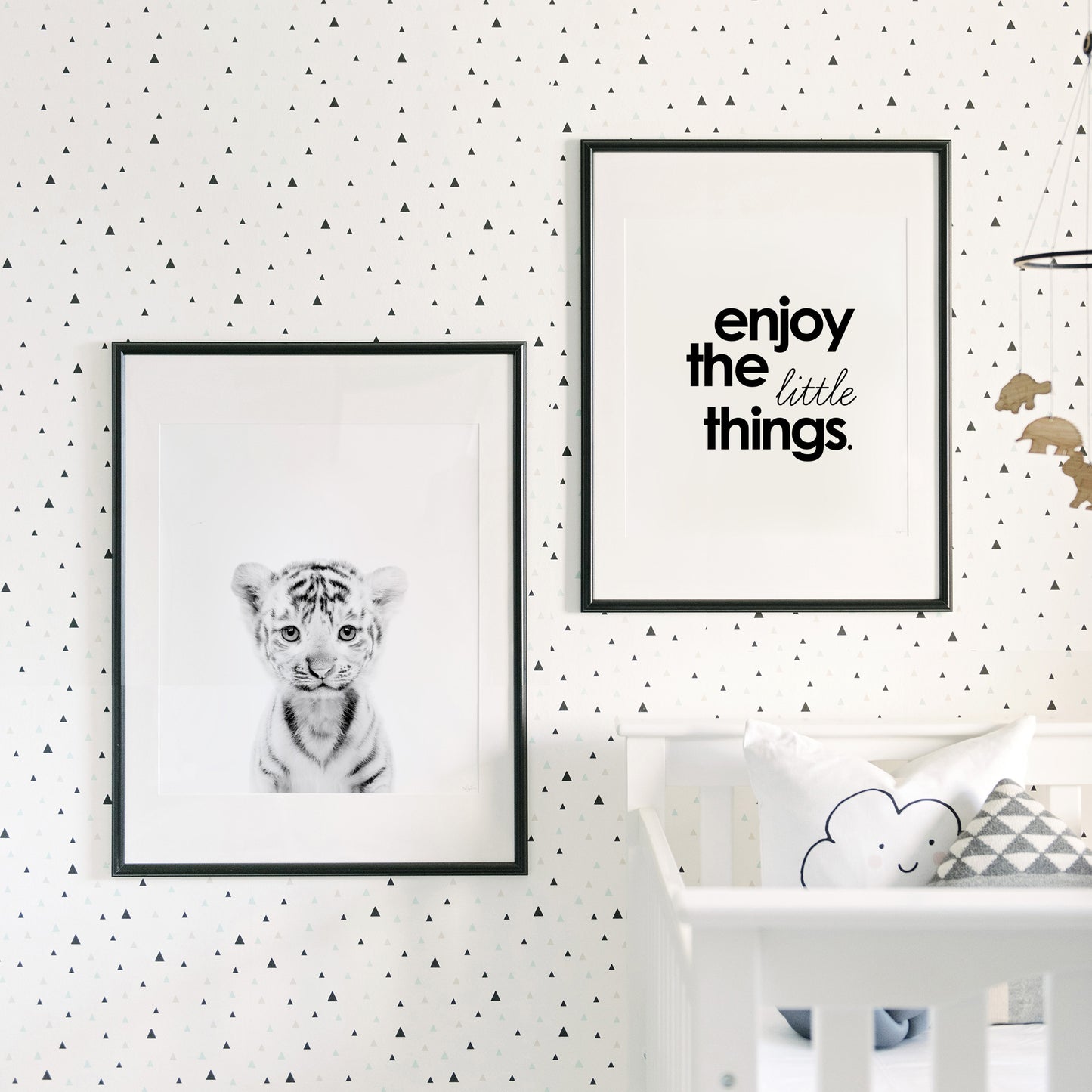 Black and White Snow Tiger Wall Art for nursery 