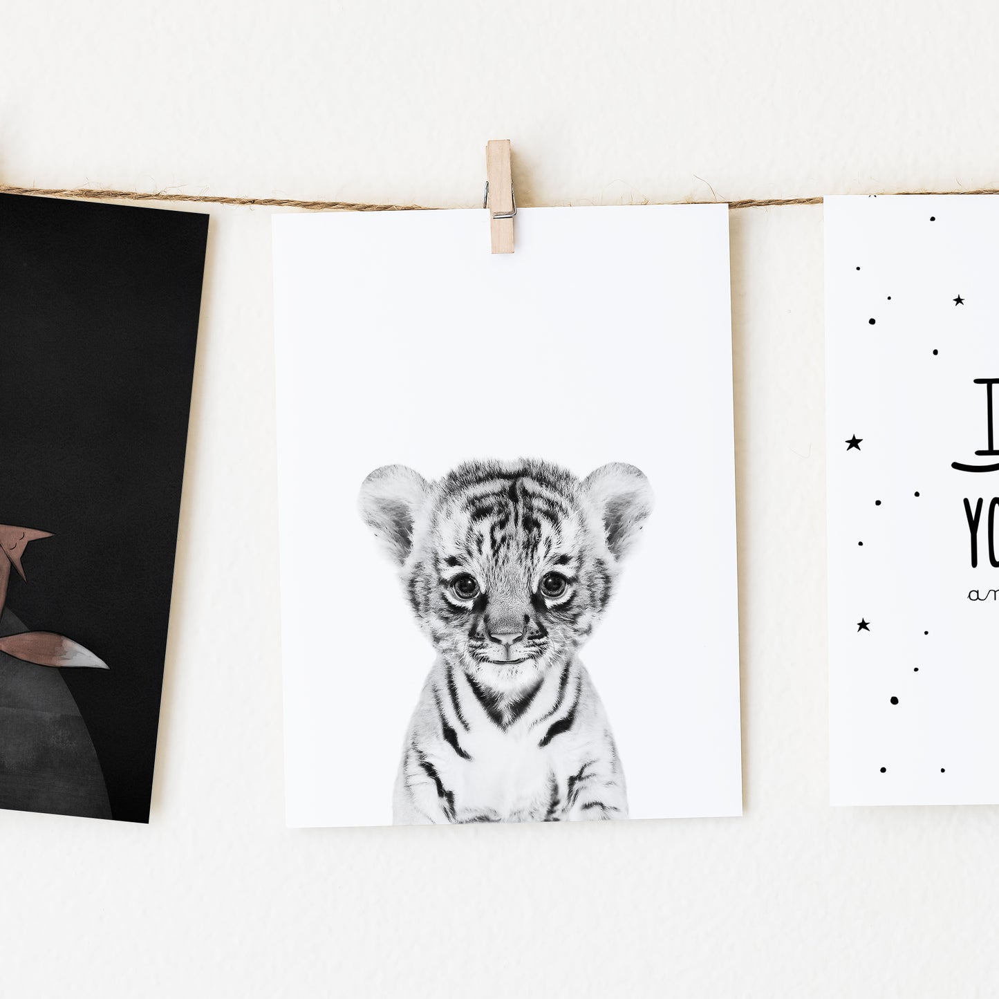 Black and White Tiger Wall Art for nursery 