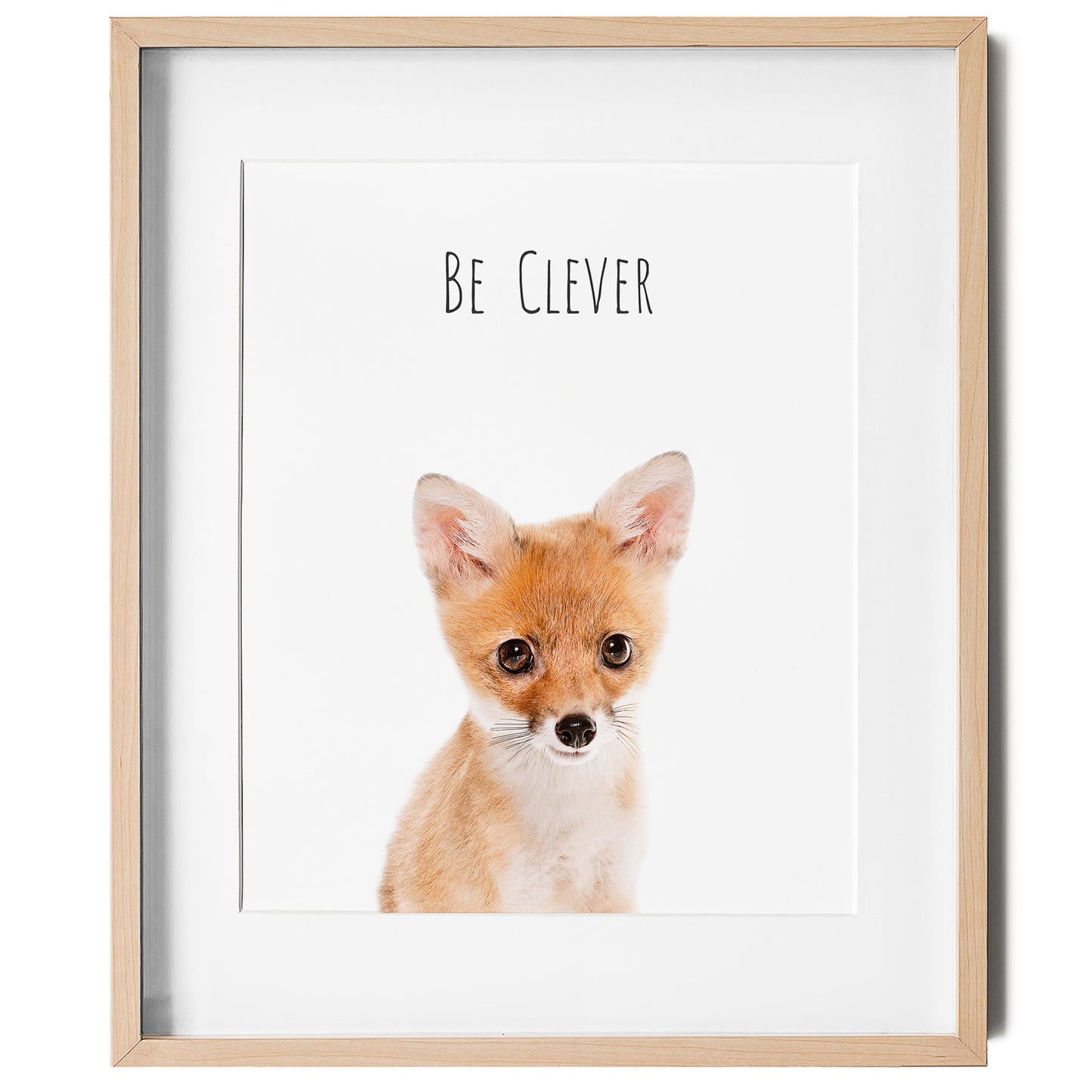 A picture of a baby fox with the words "Be Cleaver" in a girls nursery