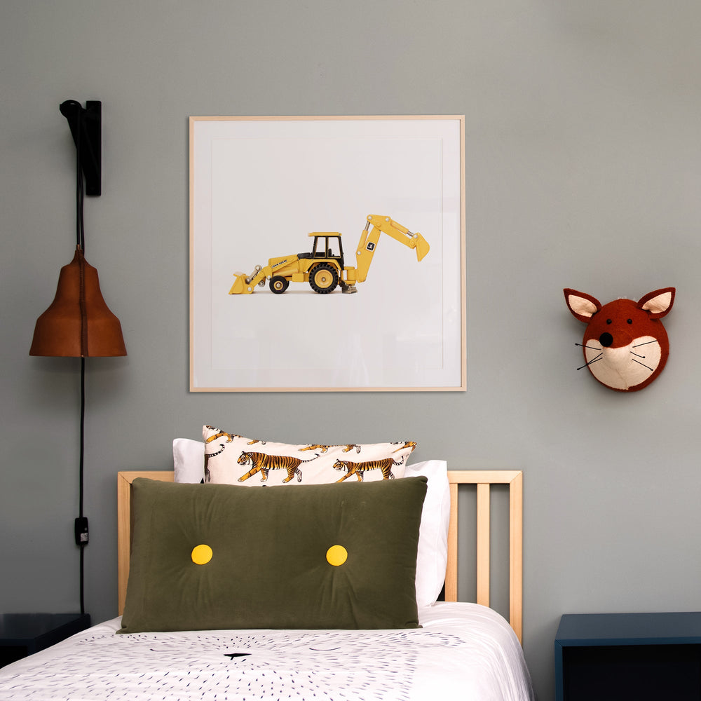 Yellow Backhoe art print