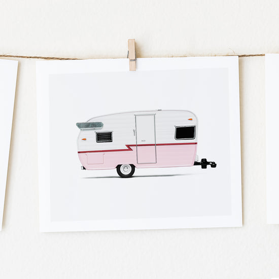 Pink Camper Nursery Car Prints for Boys