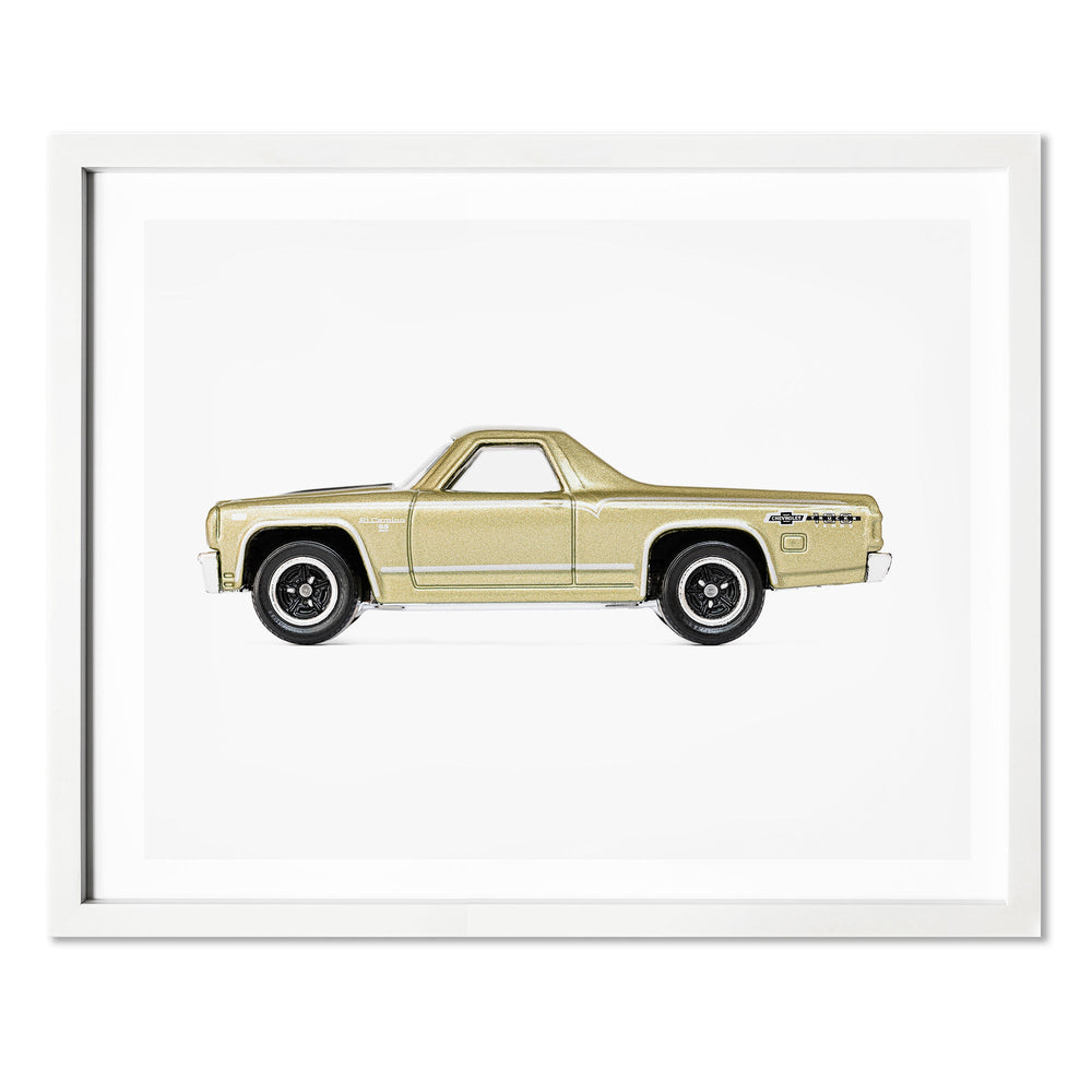 yellow pickup truck art print for baby boys' nursery 