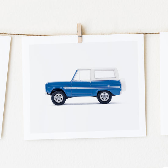 blue car art print for boys room