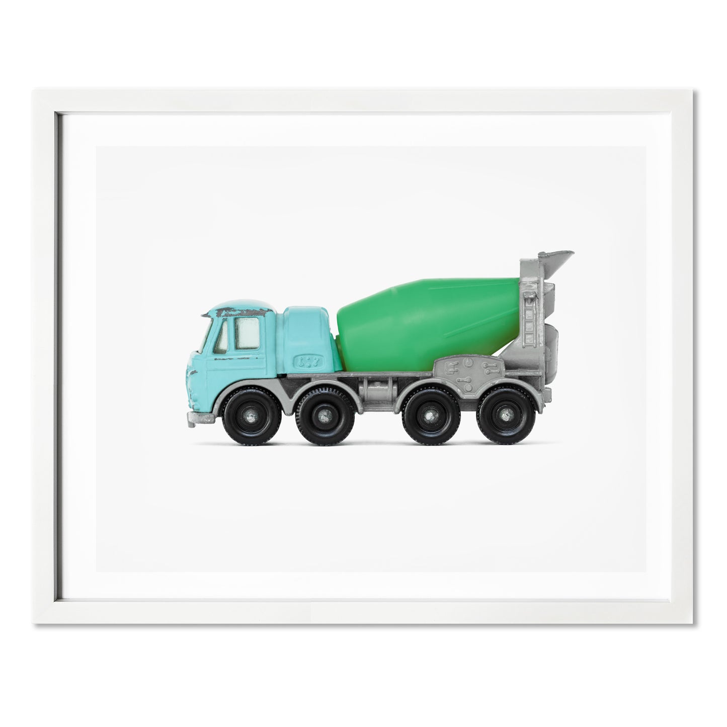 Load image into Gallery viewer, Blue Green Cement Mixer art print
