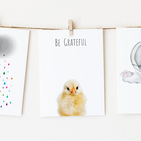Chick Be Grateful Inspirational Nursery Wall Art