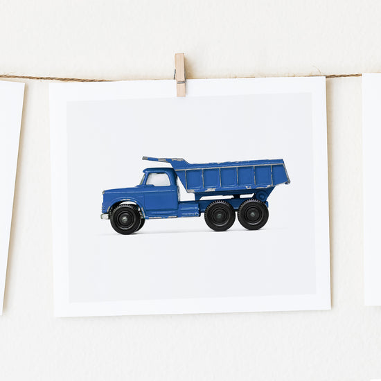 Load image into Gallery viewer, Blue Dump Truck Art Print
