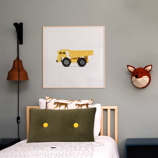 dump truck art print for boys nursery