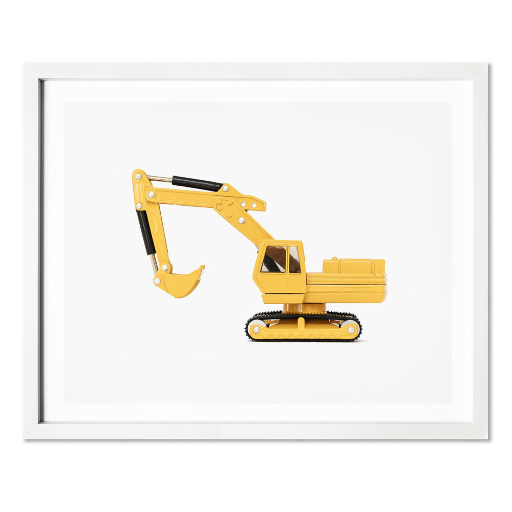 Excavator print boys room decor