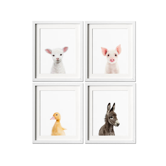 Set of 4 Farm Animal Prints