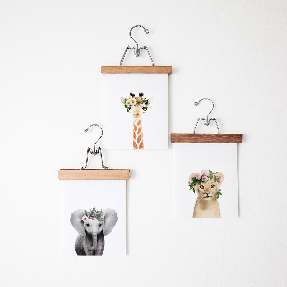 
                      
                        Safari Animals with Flower Crown Set of 3 nursery wall art for girls room
                      
                    