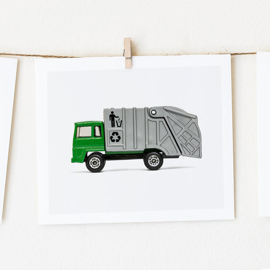Green Garbage Truck art print