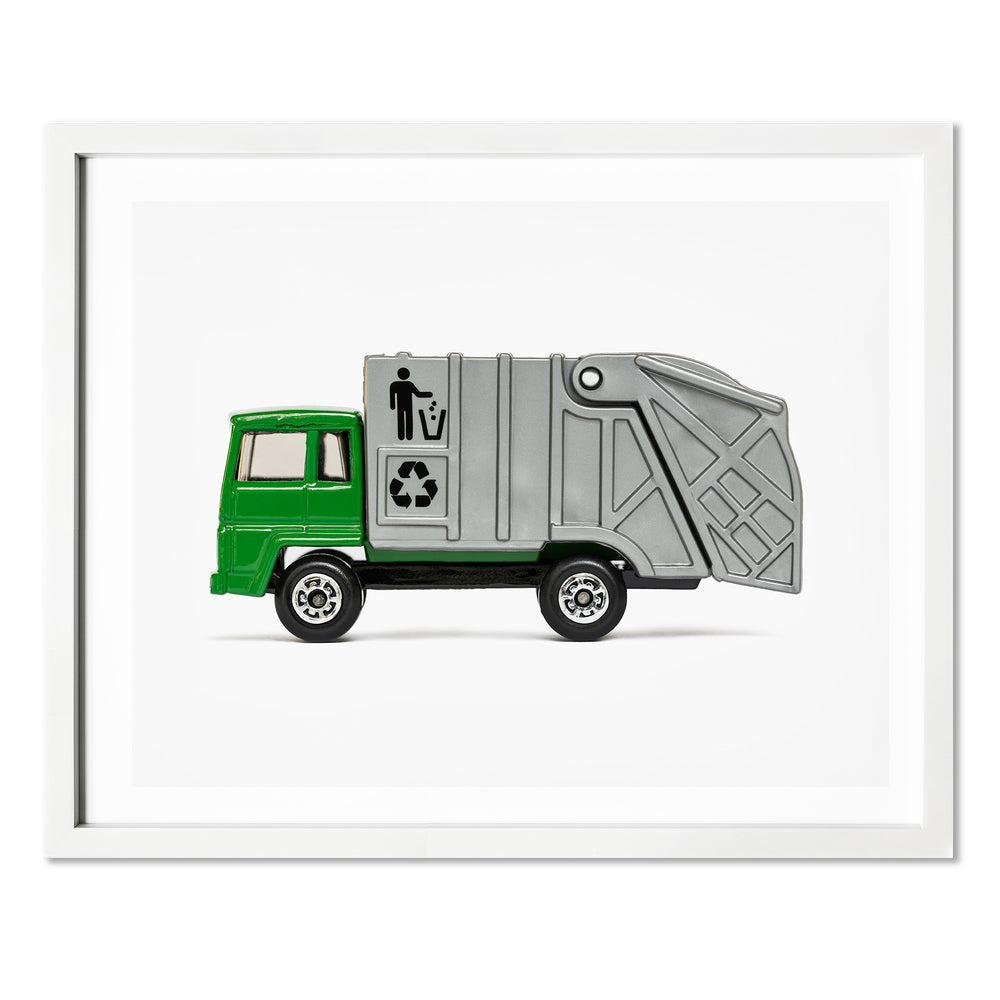 Green Garbage Truck art print