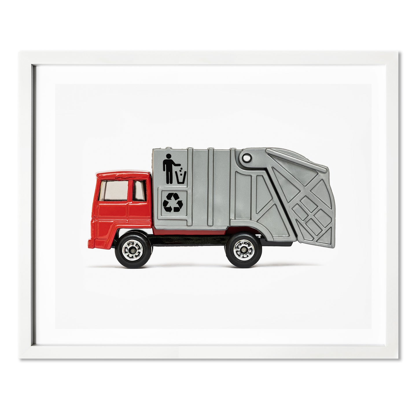 boys nursery wall art red garbage truck