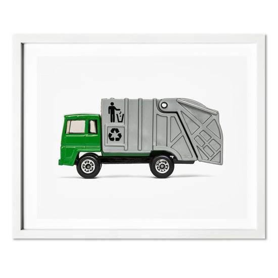 Load image into Gallery viewer, Green Garbage Truck art print
