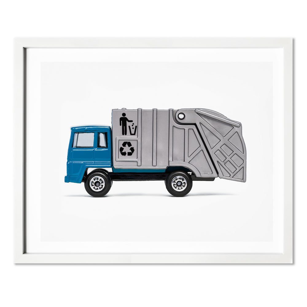 boys nursery car wall art blue garbage truck