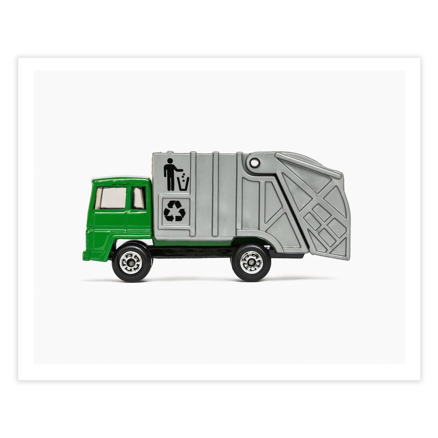 Load image into Gallery viewer, Green Garbage Truck art print
