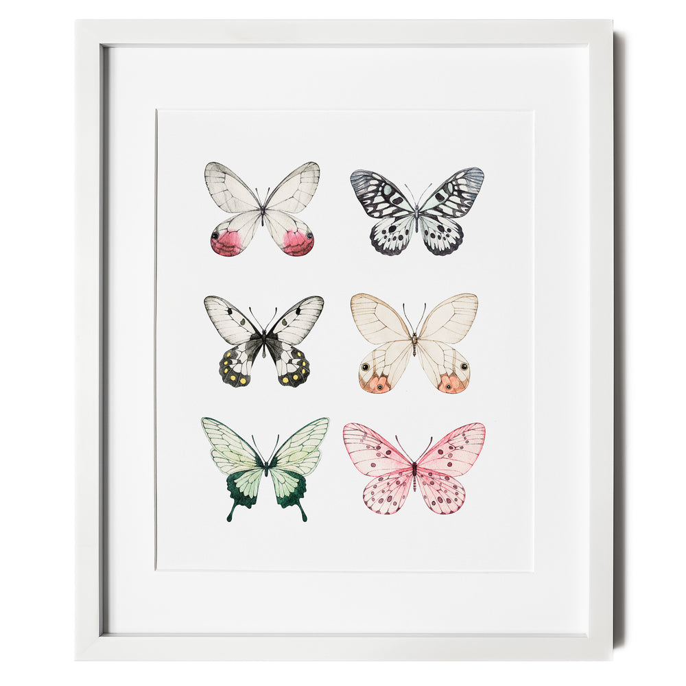 Pink Butterfly Art Print for girls' room