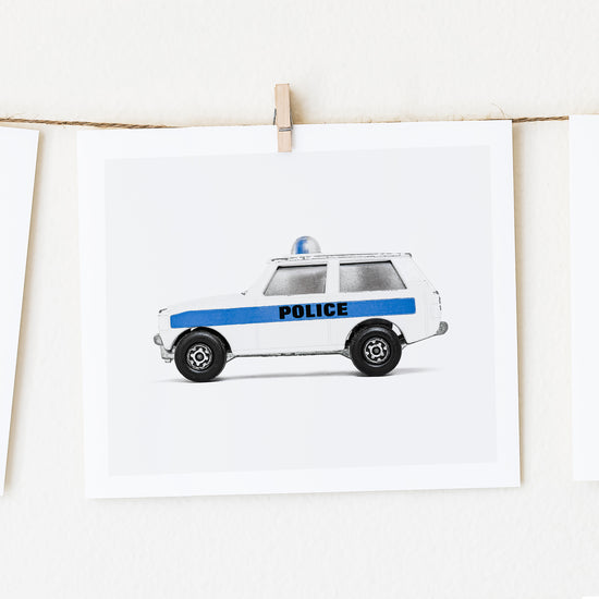 Vintage Police Car art Print