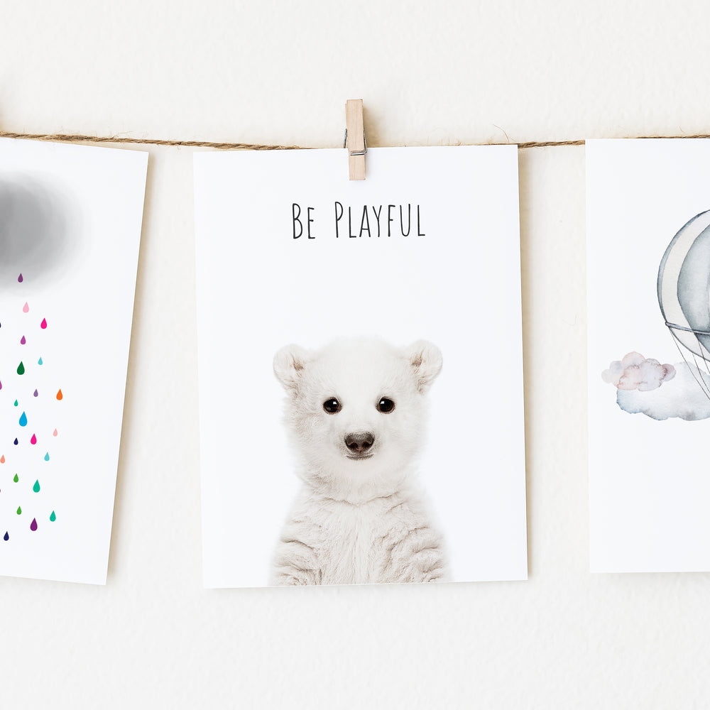 
                      
                        Polar Bear Be Playful Inspirational Nursery Wall Art
                      
                    