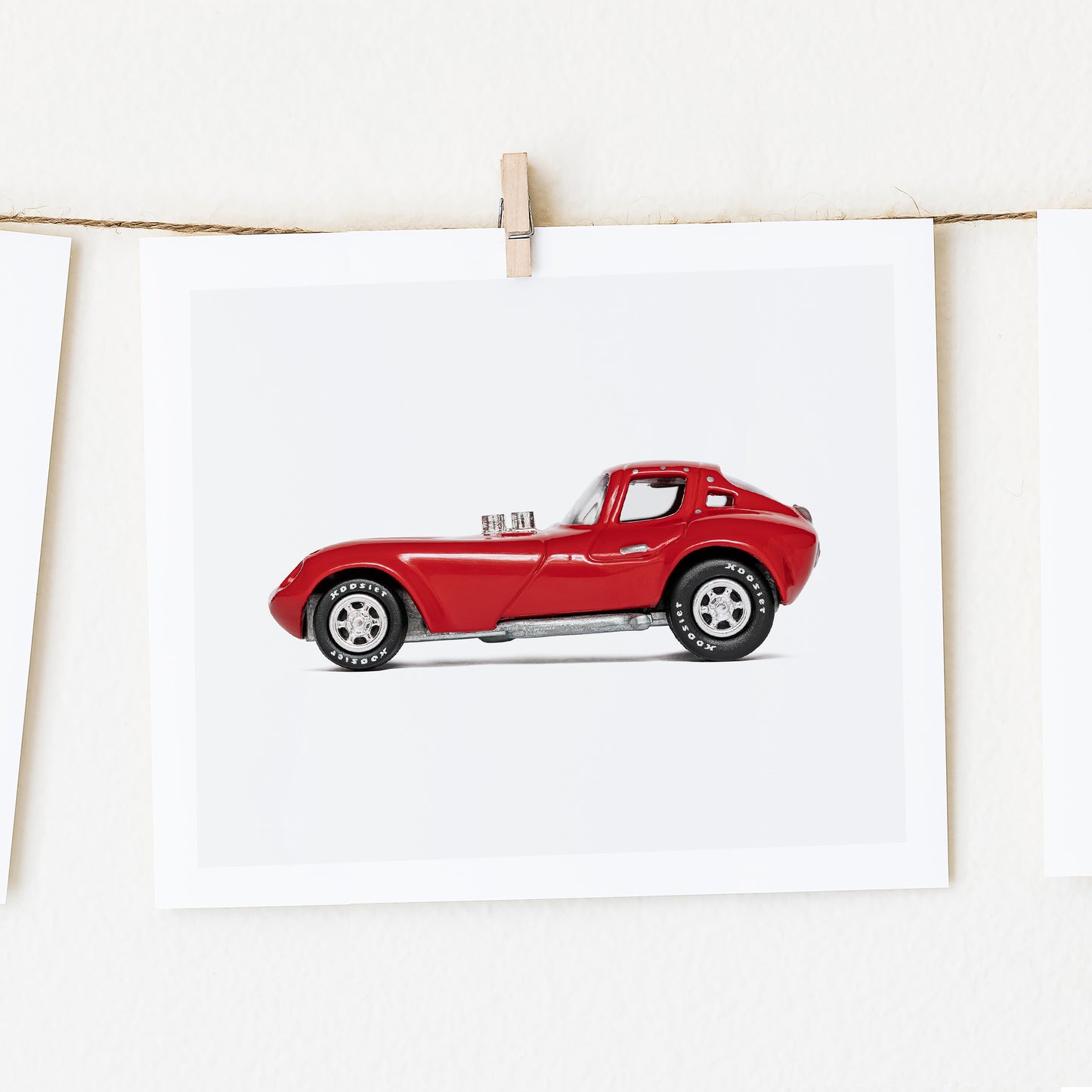 Nursery Car Prints Vintage Red Race Car for Boys