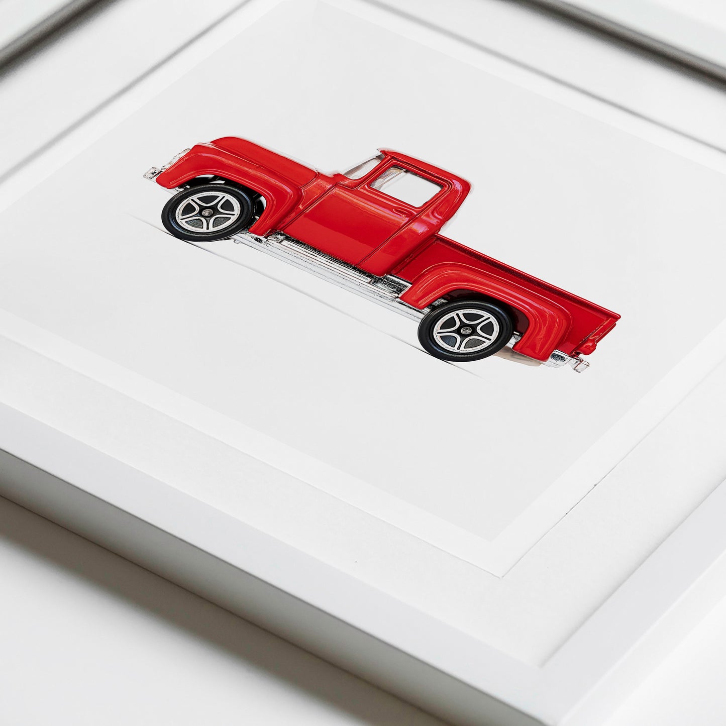 Old Red Pickup Truck nursery wall art for boys' room