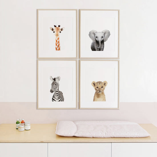 Set of 4 Safari Animal Prints