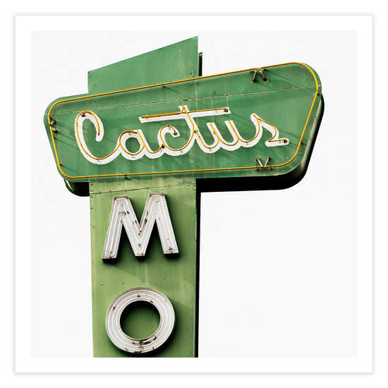 Vintage Cactus Motel Sign Art Print