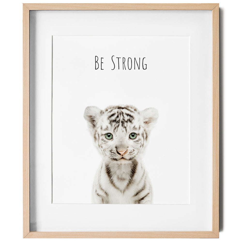 
                      
                        White Tiger Be Strong Inspirational Nursery Wall Art
                      
                    