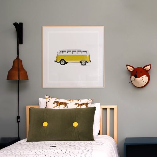 Yellow Volkswagen Bus Nursery Wall Art Prints for boys room