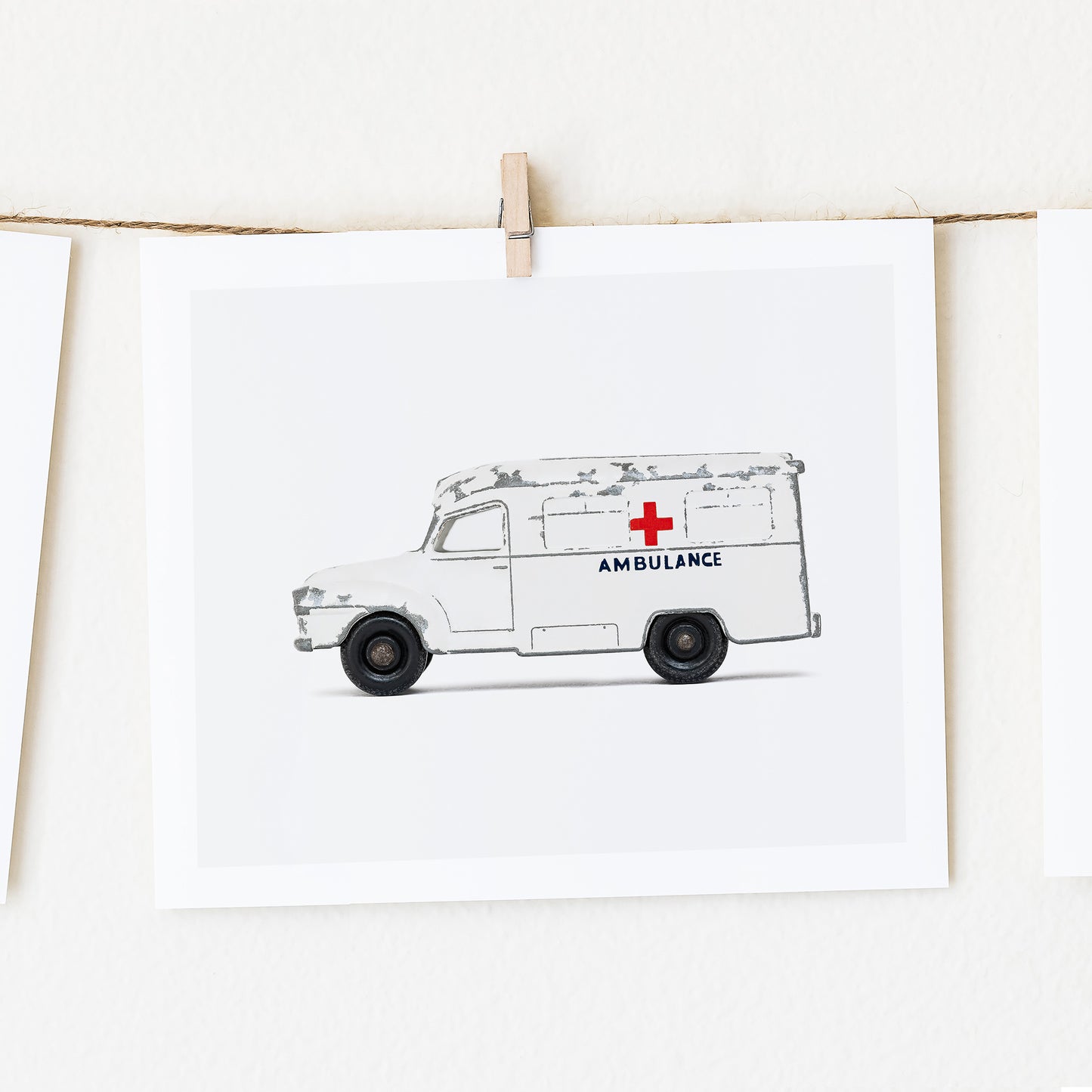 Load image into Gallery viewer, Ambulance art print boys nursery

