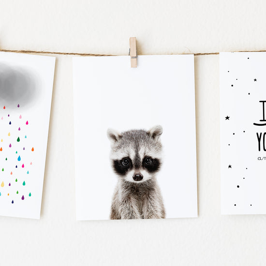 Baby Raccoon Nursery Wall Art Print