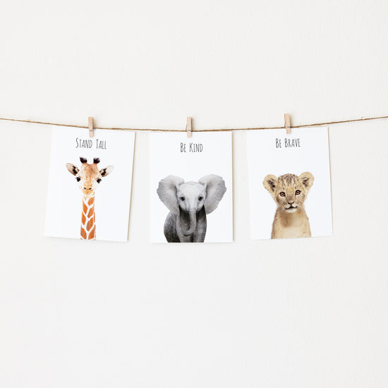 baby safari art prints positive affirmations