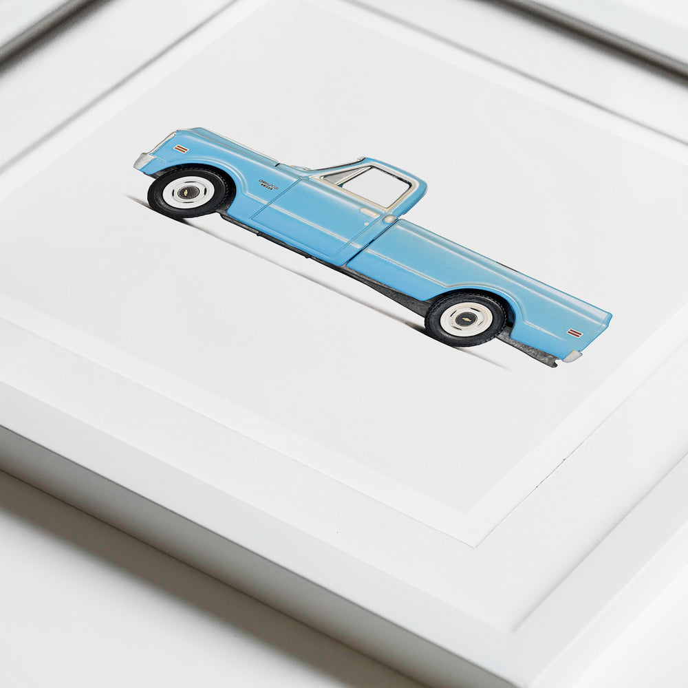 
                      
                        Blue Pickup Truck Nursery Print for Boys' Rooms
                      
                    