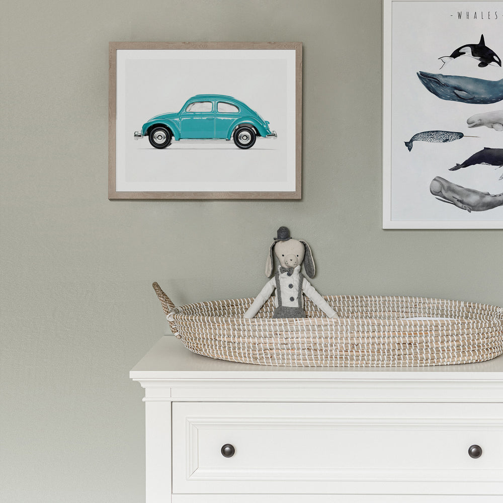 
                      
                        Boys' Nursery wall decor Volkswagen Beetle Art 
                      
                    