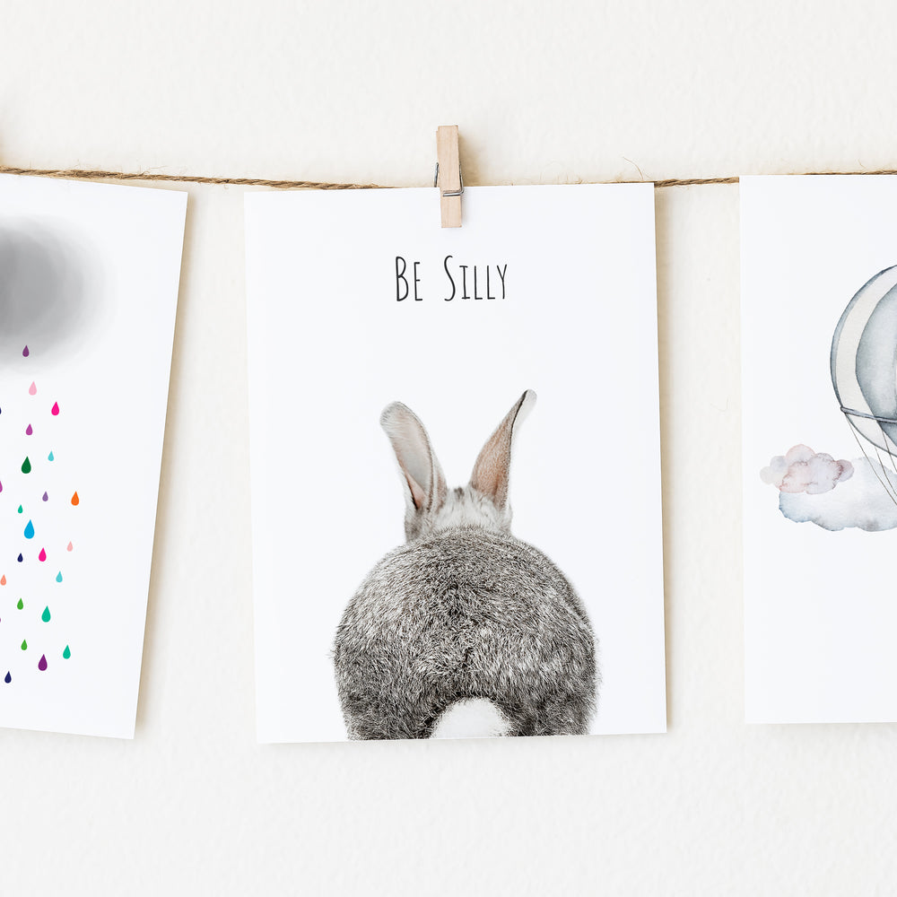 
                      
                        Bunny Tail Be Silly  Inspirational Wall Art for nursery or kids room
                      
                    