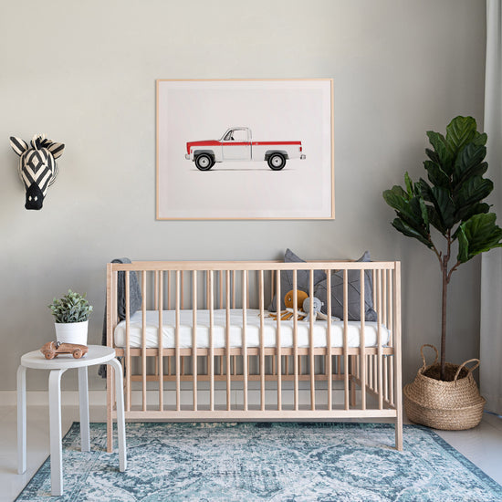 Load image into Gallery viewer, Nursery pickup truck art Print for Boys room
