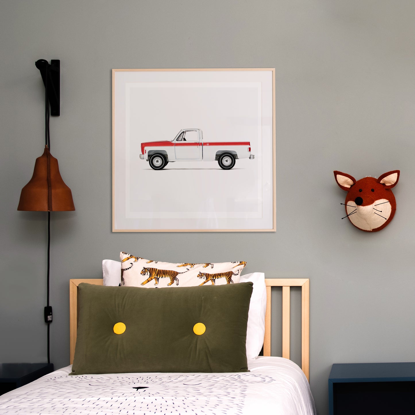 Nursery pickup truck art Print for Boys room