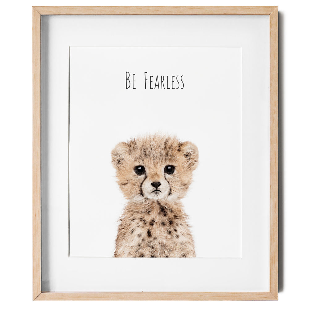 Cheetah Be Fearless  Inspirational Nursery Wall Art