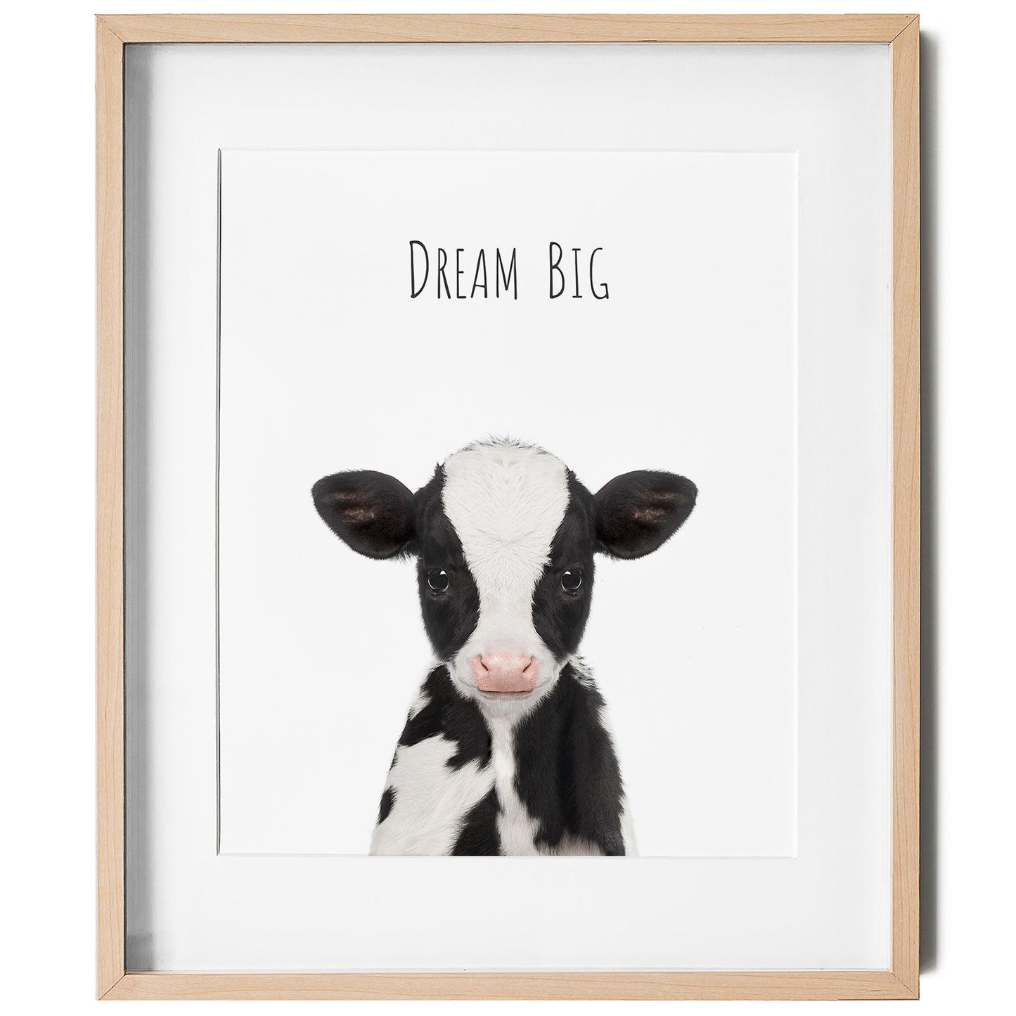 Cow Dream Big Inspirational Nursery Wall Art