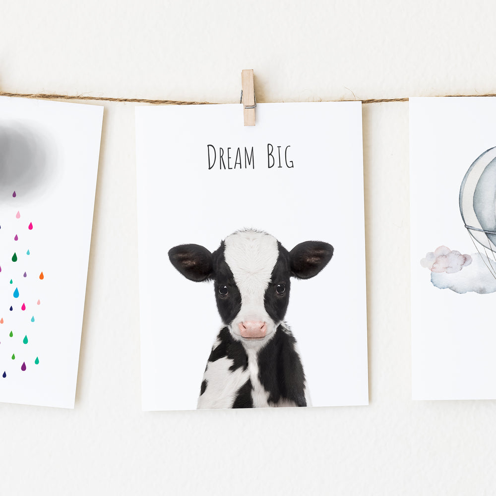 
                      
                        Cow Dream Big Inspirational Nursery Wall Art
                      
                    