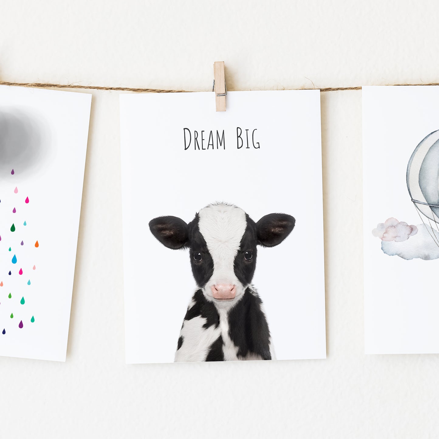 Cow Dream Big Inspirational Nursery Wall Art