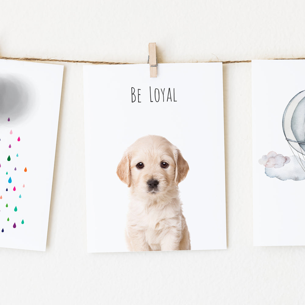 
                      
                        Golden Retriever Be Loyal Inspirational Nursery Wall Art
                      
                    