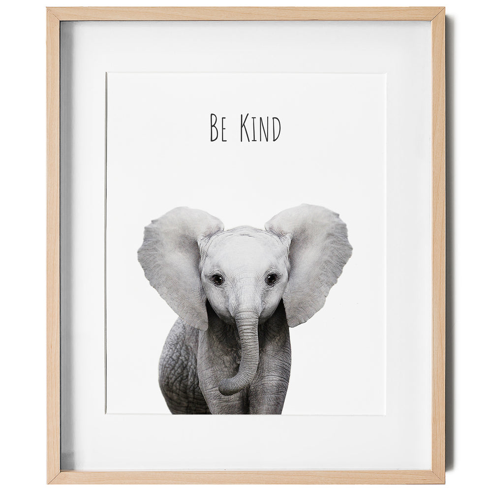 elephant be kind inspirational nursery wall art 