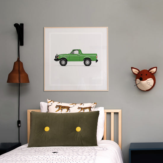 Green Pickup Truck Nursery Car Print for Boys