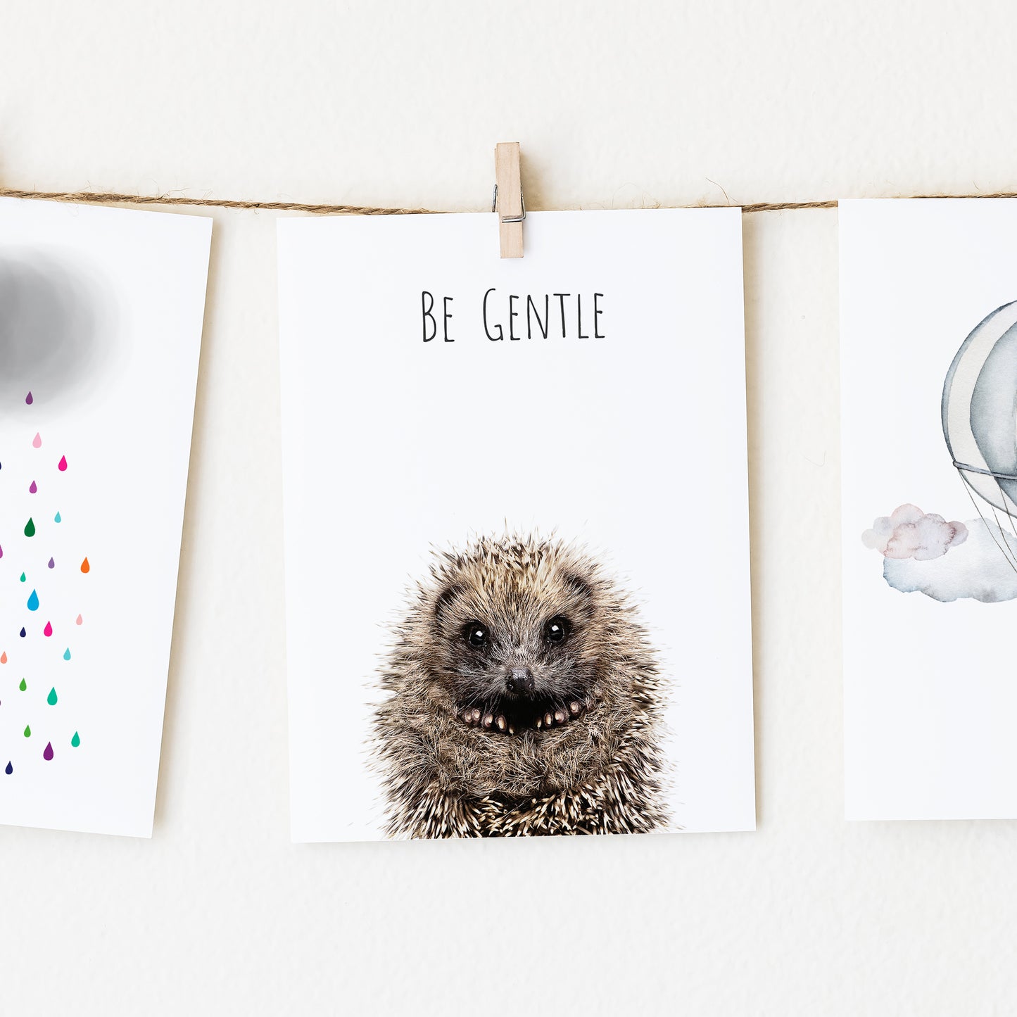 Hedgehog Be Gentle Inspirational Wall Art for nursery or kids room