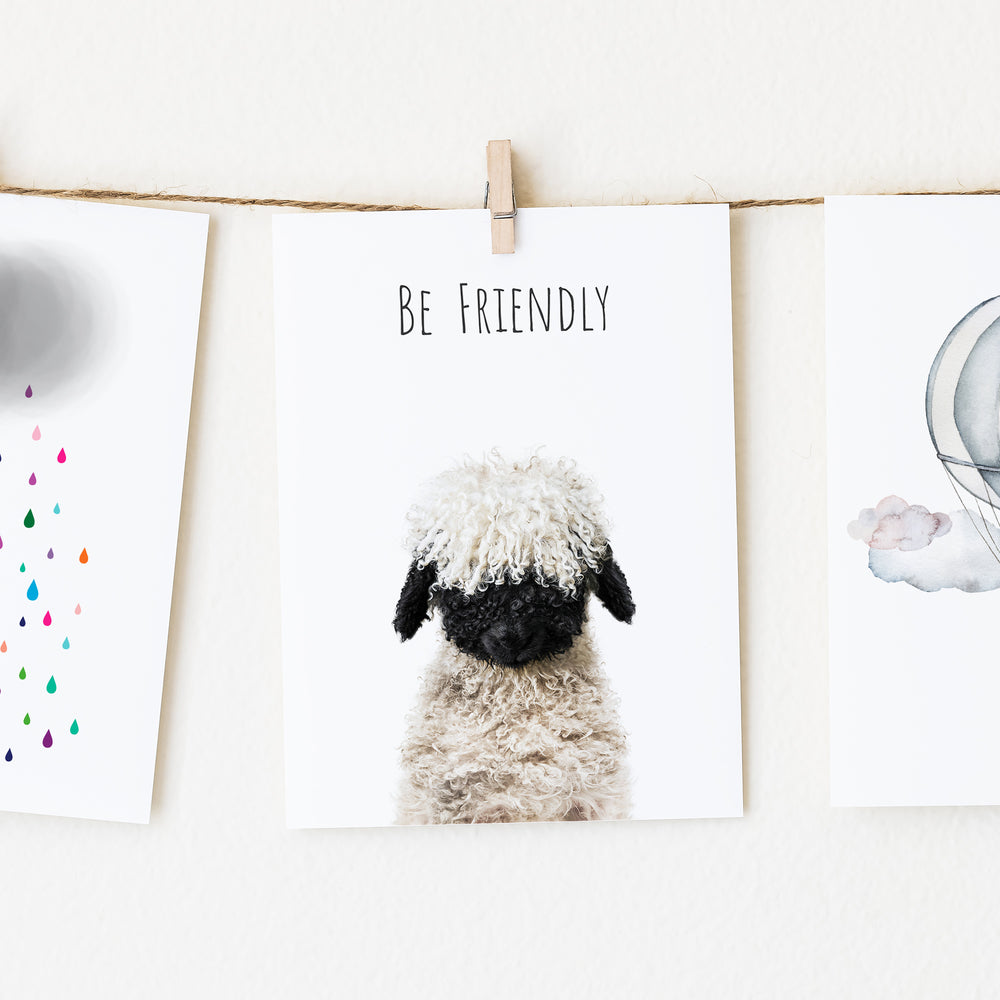 Lamb Be Friendly Inspirational Nursery Wall Art