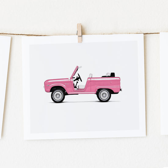 pink car nursery wall art decor for boys and girls 